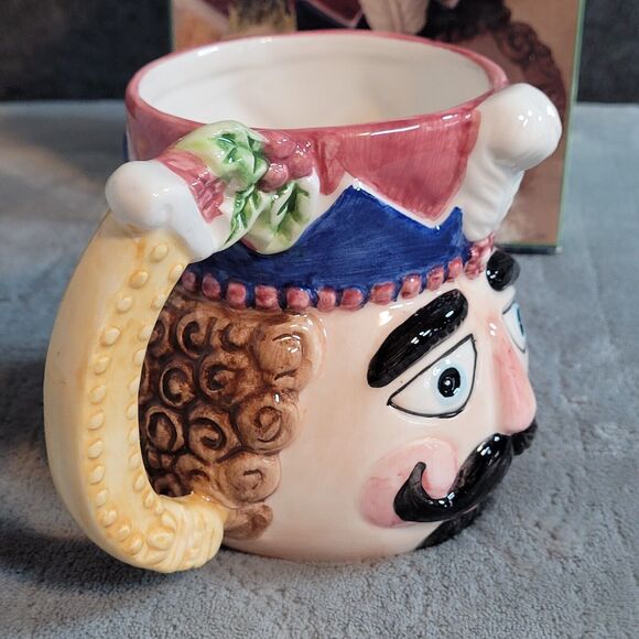 Vintage 1996 Nutcracker Christmas Holiday Mug 20 oz Cup Nuts~Candy~Planter w/Box - Picture 3 of 15
